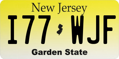 NJ license plate I77WJF