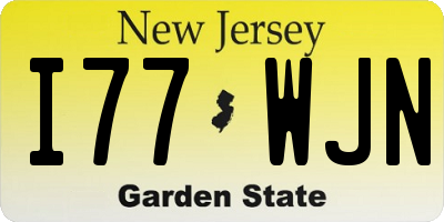 NJ license plate I77WJN