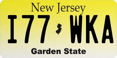 NJ license plate I77WKA