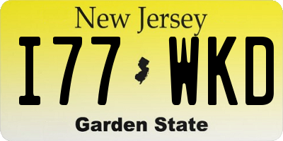 NJ license plate I77WKD
