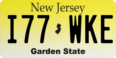 NJ license plate I77WKE