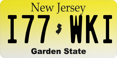 NJ license plate I77WKI