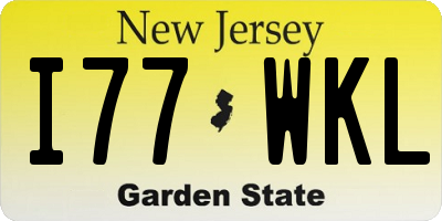 NJ license plate I77WKL