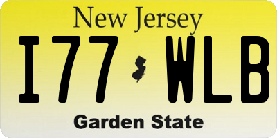 NJ license plate I77WLB