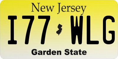 NJ license plate I77WLG