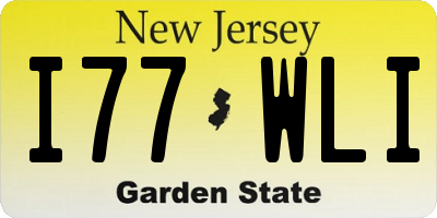 NJ license plate I77WLI