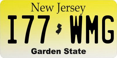 NJ license plate I77WMG
