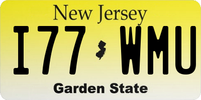 NJ license plate I77WMU
