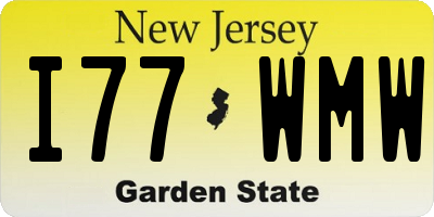 NJ license plate I77WMW