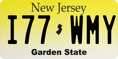NJ license plate I77WMY