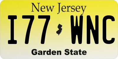 NJ license plate I77WNC