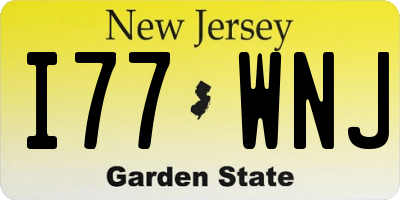 NJ license plate I77WNJ