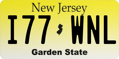 NJ license plate I77WNL