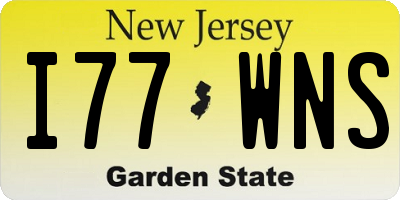 NJ license plate I77WNS
