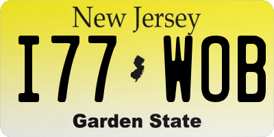 NJ license plate I77WOB