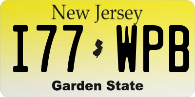 NJ license plate I77WPB