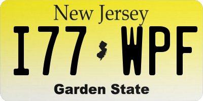 NJ license plate I77WPF