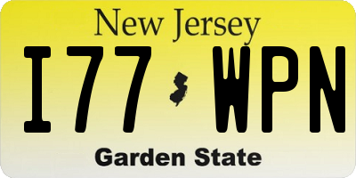 NJ license plate I77WPN