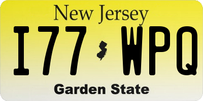 NJ license plate I77WPQ