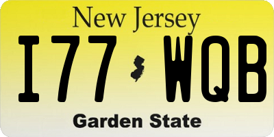 NJ license plate I77WQB