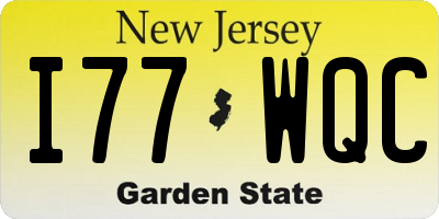 NJ license plate I77WQC