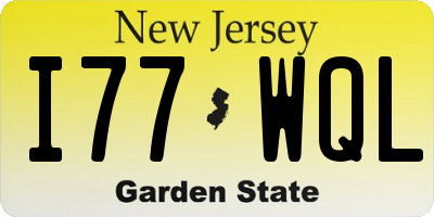 NJ license plate I77WQL