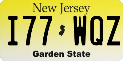 NJ license plate I77WQZ
