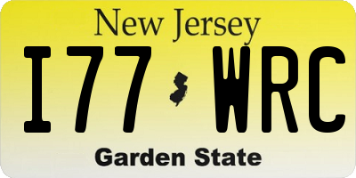 NJ license plate I77WRC