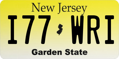 NJ license plate I77WRI