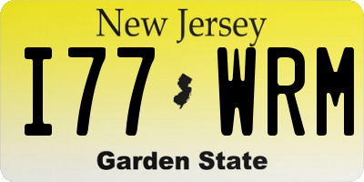 NJ license plate I77WRM