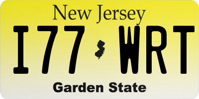 NJ license plate I77WRT