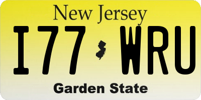 NJ license plate I77WRU
