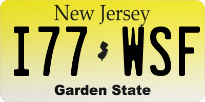 NJ license plate I77WSF