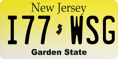 NJ license plate I77WSG