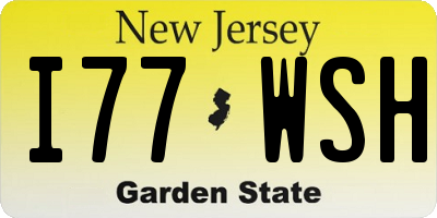 NJ license plate I77WSH