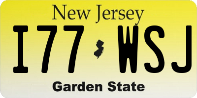 NJ license plate I77WSJ