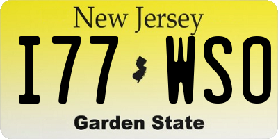 NJ license plate I77WSO