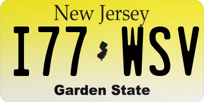 NJ license plate I77WSV