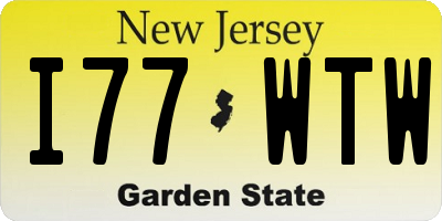 NJ license plate I77WTW
