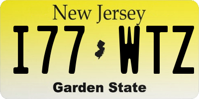 NJ license plate I77WTZ