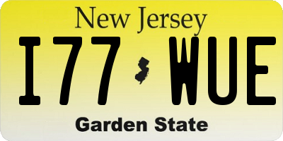 NJ license plate I77WUE