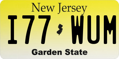 NJ license plate I77WUM