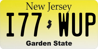 NJ license plate I77WUP