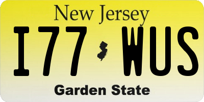 NJ license plate I77WUS
