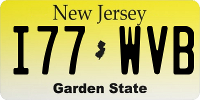 NJ license plate I77WVB