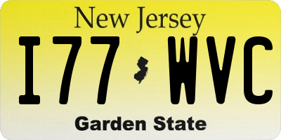 NJ license plate I77WVC
