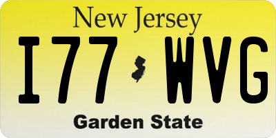 NJ license plate I77WVG