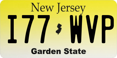 NJ license plate I77WVP