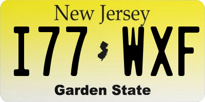 NJ license plate I77WXF