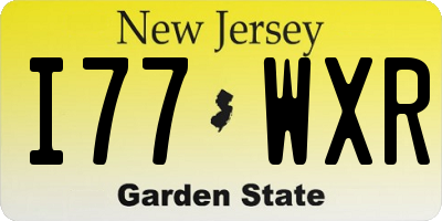 NJ license plate I77WXR